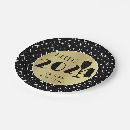 Happy New Year Pappteller (Schrägansicht)