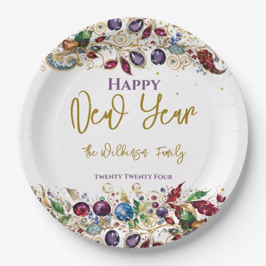 Happy New Year Pappteller (Vorderseite)