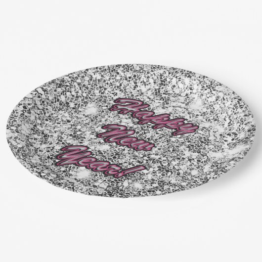 Happy New Year Pappteller (Schrägansicht)