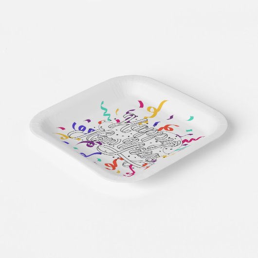 Happy new year pappteller (Gewinkelt)