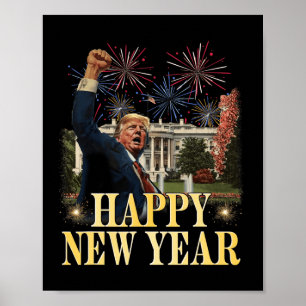 Happy New Year Party 2025 Trump 2024 Nehmen Amerik Poster