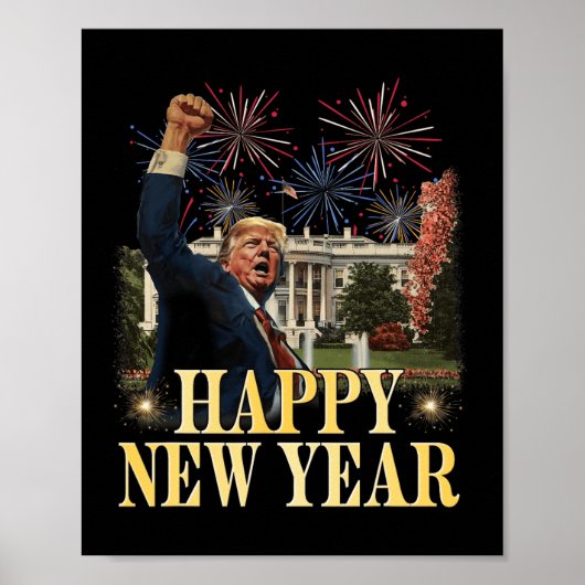 Happy New Year Party 2025 Trump 2024 Nehmen Amerik Poster (Vorne)