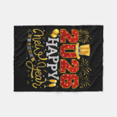 Happy New Year Party 2026 Ballon Family Matching C Fleecedecke (Vorderseite (Horizontal))