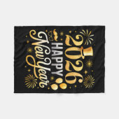 Happy New Year Party 2026 Ballon Family Matching C Fleecedecke (Vorderseite (Horizontal))