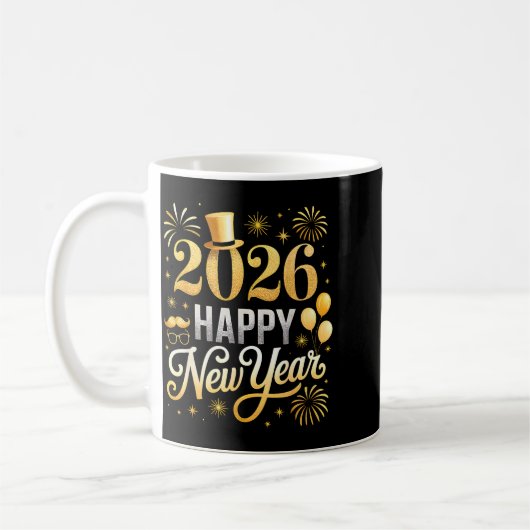 Happy New Year Party 2026 Ballon Family Matching C Kaffeetasse (Links)