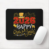 Happy New Year Party 2026 Ballon Family Matching C Mousepad (Mit Mouse)