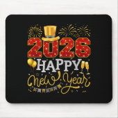 Happy New Year Party 2026 Ballon Family Matching C Mousepad (Vorne)