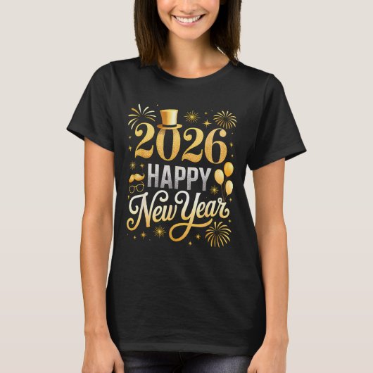 Happy New Year Party 2026 Ballon Family Matching C T-Shirt (Vorderseite)