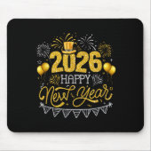 Happy New Year Party 2026 Ballon Family Matching F Mousepad (Vorne)