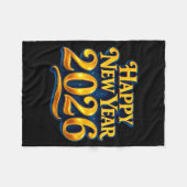 Happy New Year Party 2026 Ballon Family Matching M Fleecedecke (Vorderseite (Horizontal))