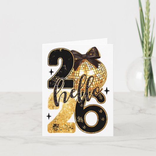 Happy New Year Party 2026 Ballon Family Matching M Karte (Vorderseite)