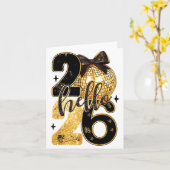 Happy New Year Party 2026 Ballon Family Matching M Karte (Gelbe Blume)