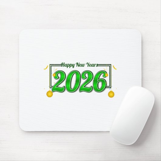 Happy New Year Party 2026 Ballon Family Matching M Mousepad (Mit Mouse)
