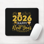 Happy New Year Party 2026 Ballon Family Matching M Mousepad (Mit Mouse)