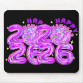 Happy New Year Party 2026 Ballon Family Matching M Mousepad (Vorne)