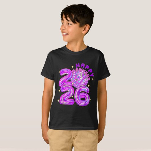 Happy New Year Party 2026 Ballon Family Matching M T-Shirt (Vorne ganz)