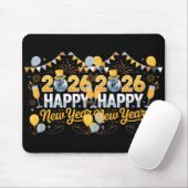 Happy New Year Party 2026 Balloon Family Matching Mousepad (Mit Mouse)