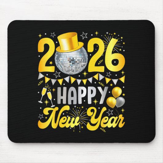 Happy New Year Party 2026 Balloon Family Matching Mousepad (Vorne)