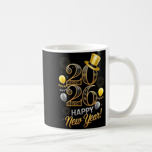 Happy New Year Party 2026 Family Matching Balloon Kaffeetasse (Rechts)