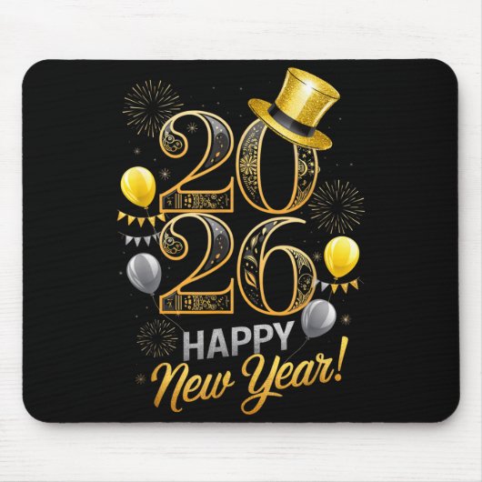Happy New Year Party 2026 Family Matching Balloon Mousepad (Vorne)