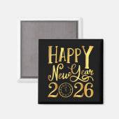 Happy New Year Party 2026 Family Matching Magnet (Vorderseite/Rückseite)