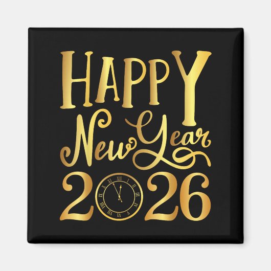 Happy New Year Party 2026 Family Matching Magnet (Vorne)