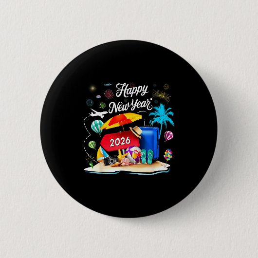 Happy New Year Party 2026 Family Matching Vacation Button (Vorderseite)
