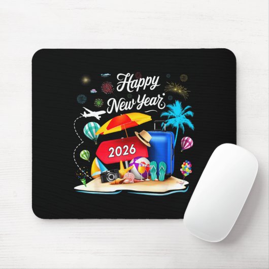 Happy New Year Party 2026 Family Matching Vacation Mousepad (Mit Mouse)