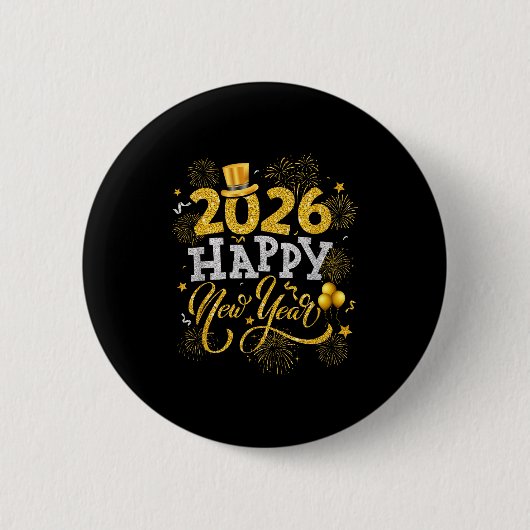 Happy New Year Party 2026 Fireworks Family Matchin Button (Vorderseite)