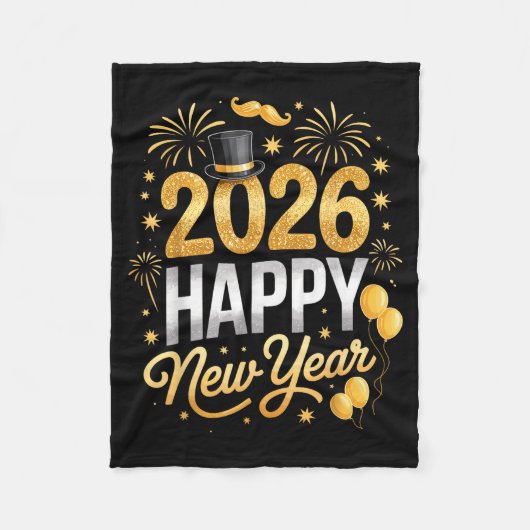Happy New Year Party 2026 Fireworks Family Matchin Fleecedecke (Vorderseite)