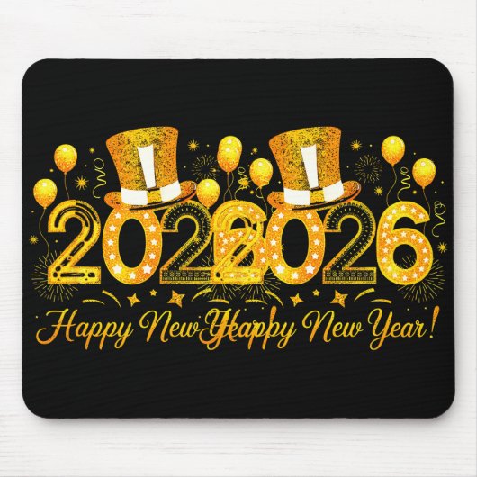 Happy New Year Party 2026 Fireworks Family Matchin Mousepad (Vorne)