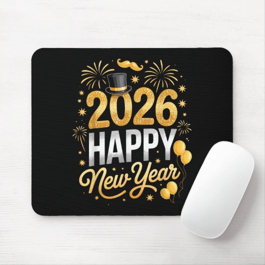Happy New Year Party 2026 Fireworks Family Matchin Mousepad (Mit Mouse)