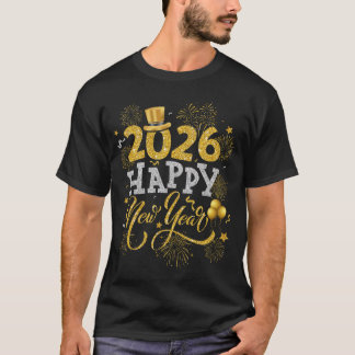 Happy New Year Party 2026 Fireworks Family Matchin T-Shirt
