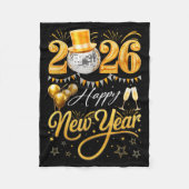Happy New Year Party 2026 Funny Balloon Family Mat Fleecedecke (Vorderseite)