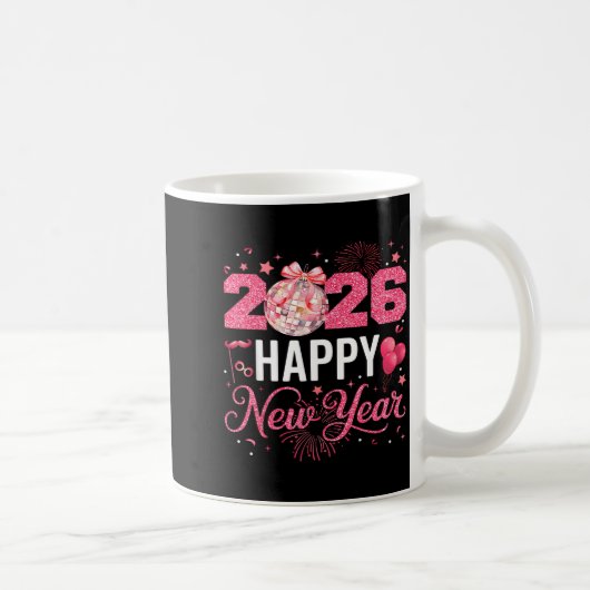 Happy New Year Party 2026 Funny Disco Ball Family Kaffeetasse (Rechts)
