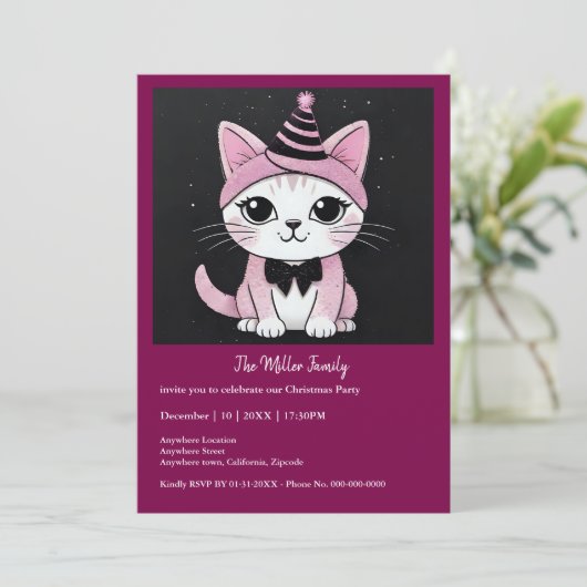 Happy New Year Party - Cat in Disguage (Stehend Vorderseite)