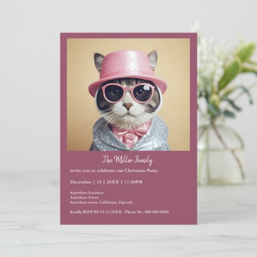 Happy New Year Party - Cat in Disguage (Stehend Vorderseite)