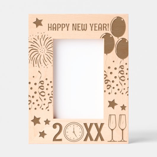 Happy New Year Party Celebration Customized Geätzte Rahmen (Vorderseite)