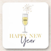 Happy New Year Party Champagne Sparkler Getränkeuntersetzer (Vorderseite)