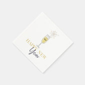Happy New Year Party Champagne Sparkler Jahr Serviette (Ecke)