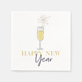 Happy New Year Party Champagne Sparkler Serviette (Vorderseite)