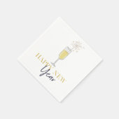 Happy New Year Party Champagne Sparkler Serviette (Ecke)