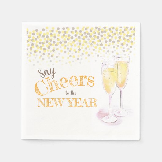 Happy New Year Party Champagner-Papier Serviette (Vorderseite)