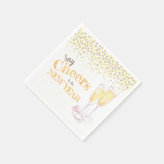 Happy New Year Party Champagner-Papier Serviette (Ecke)