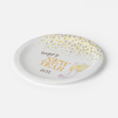 Happy New Year Party Champagner-Papierteller Pappteller (Schrägansicht)
