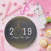Happy New Year Party Confetti Clock Pappteller (Party)