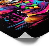 Happy New Year Party Dancing Cat Design Poster (Ecke)