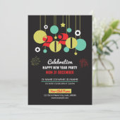 Happy New Year Party Einladung Flyer (Stehend Vorderseite)