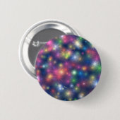 Happy New Year Party Glitzer Stars Button (Vorne & Hinten)