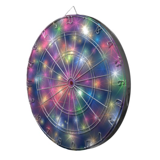 Happy New Year Party Glitzer Stars Dartscheibe (Vorderseite rechts)